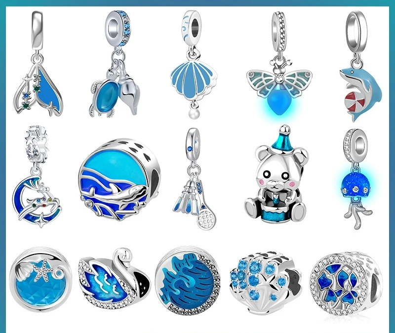 

Bronze 925 Sterling Silver DIY Beaded Accessories Firefly Dolphin Bracelet Pendant