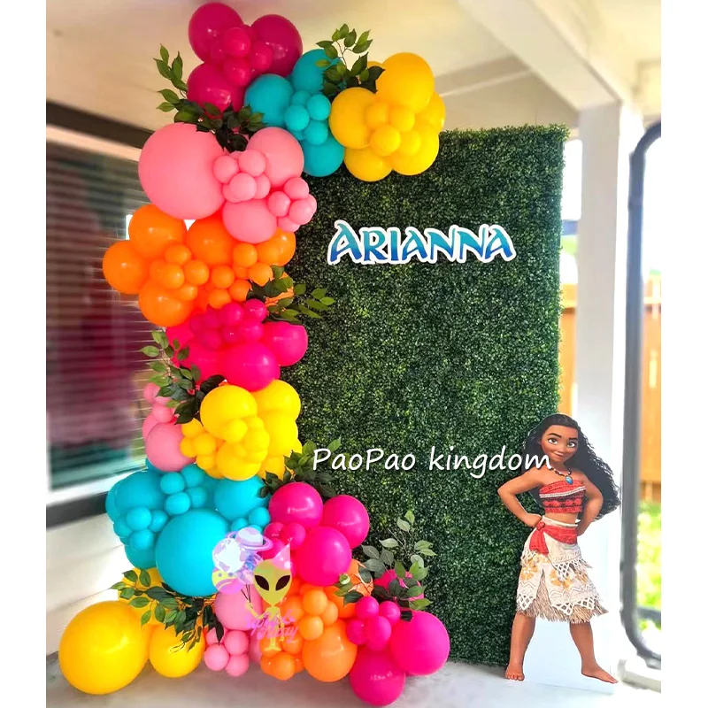 Kit Guirlande Arche de Ballons en Aluminium Moana Aventure Océanique, Ballons en Latex, Ballons Chiffres, Décoration de Fête Anniversaire Baby Shower, Cadeaux Jouets