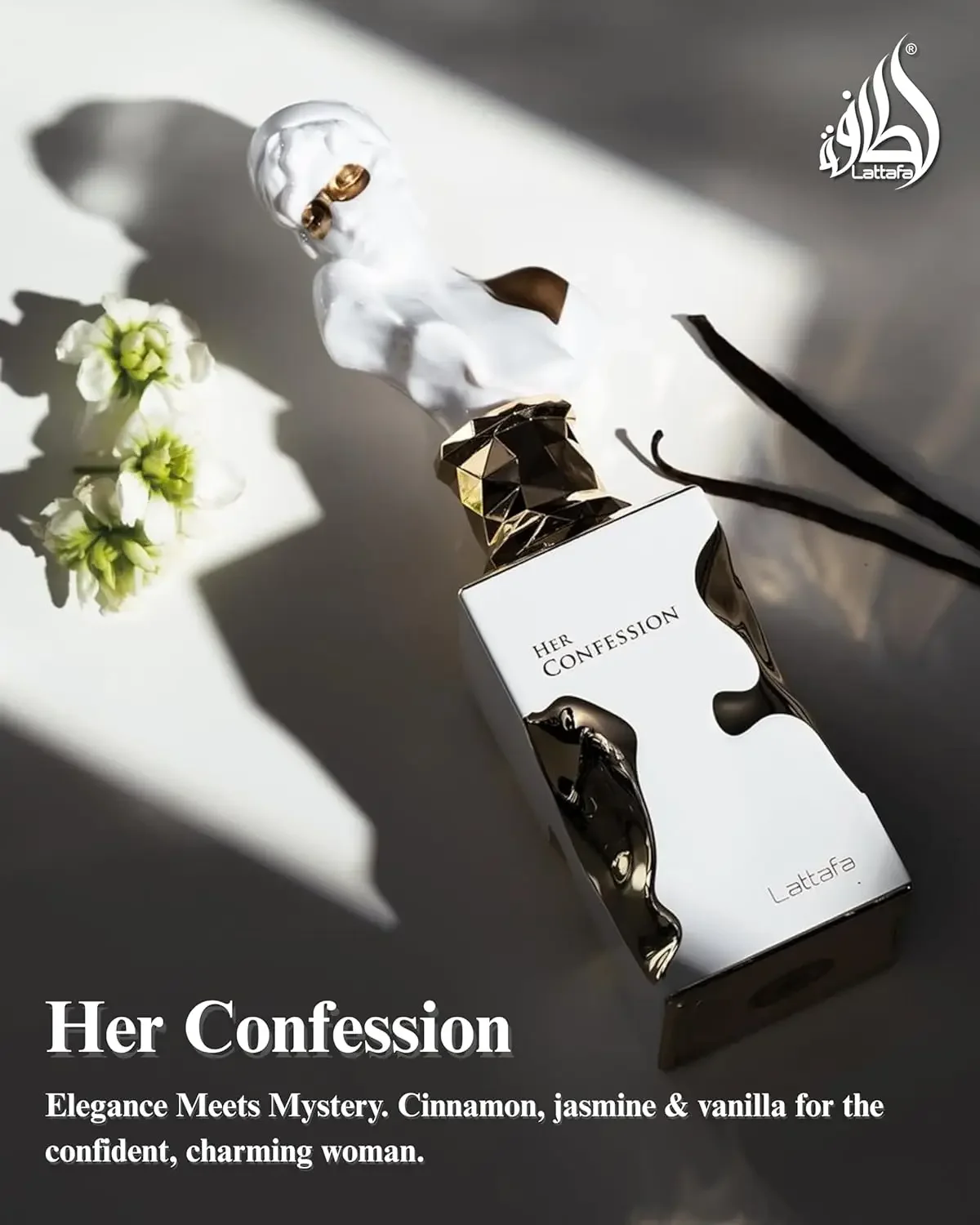 

Lattafa Her Confession - ванильный, цветочный, парфюмерная вода, стойкий аромат для женщин, 3,4 унции/100 мл, лучший подарок ко Дню святого Валентина