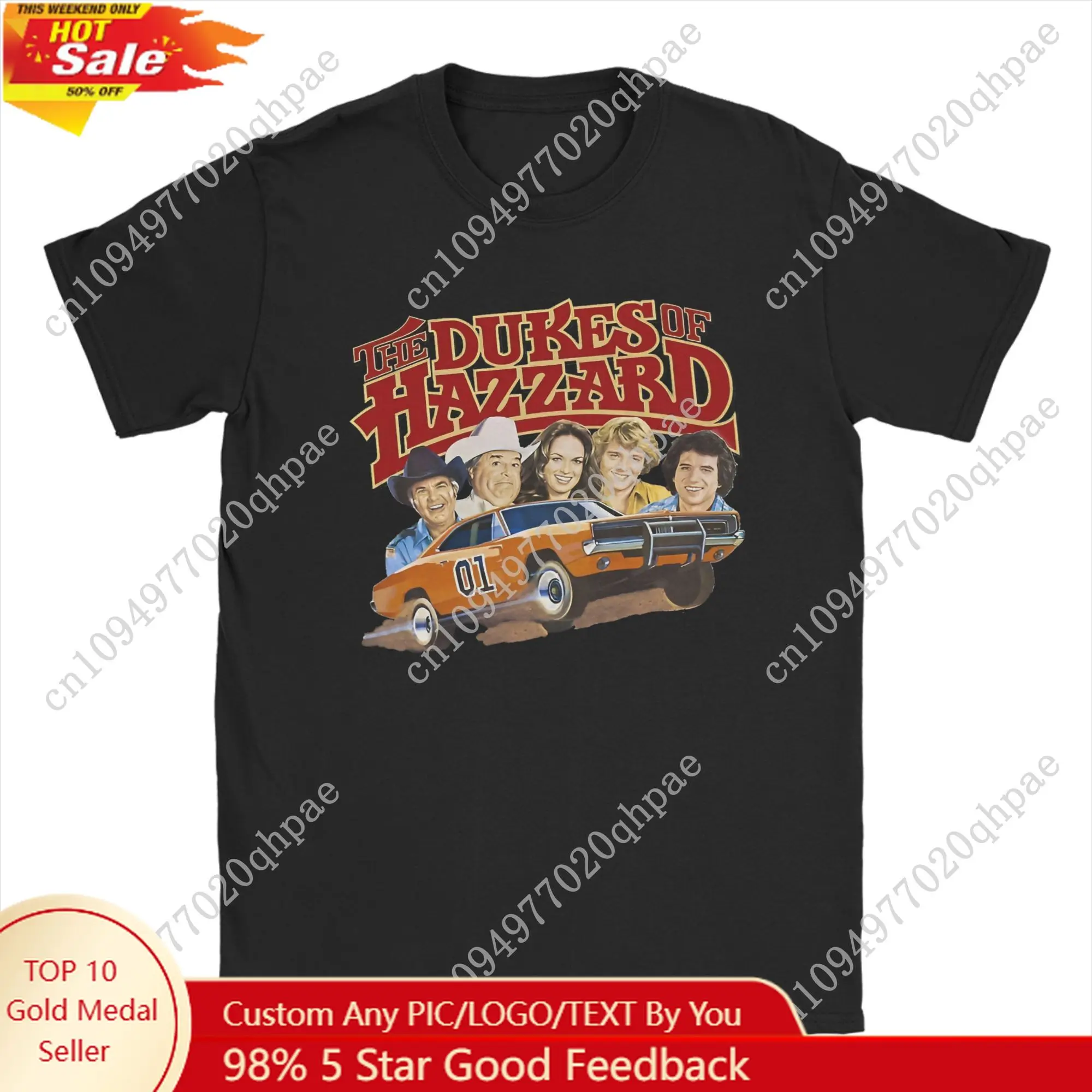 

Dukes Of Hazzard Title Cast T Shirts Men 100% Cotton Awesome T-Shirt Round Neck TV Show Tee Shirt Short Sleeve Clothes Gift Idea
