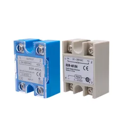 1PCS SSR Single Phase Solid State Relay 10/25/40/60/80/100/120DA DD DC Control AC/DC Control DC SSR White Or Blue Shell