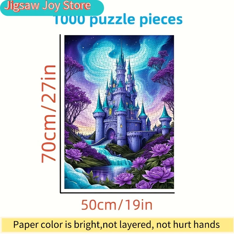 Een Disney-puzzel van een kasteel, stevig en duurzaam, naadloos voor volwassenen, geschikt voor verjaardagen, Halloween, Thanksgiving en Ea