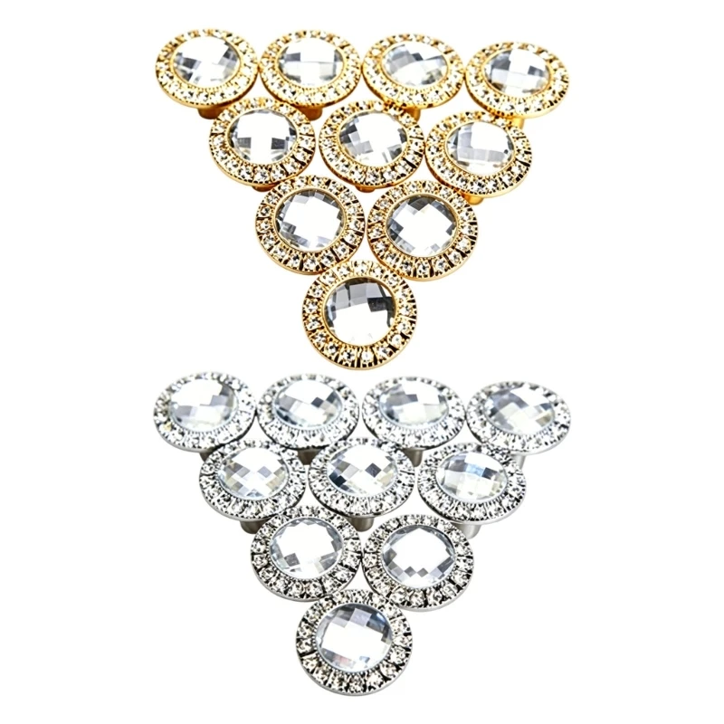 10 Stück Crystal Brilliant Knöpfe 30 mm Gold/Silber Schrankgriffe für den Heimgebrauch 3XUF – Detail 1