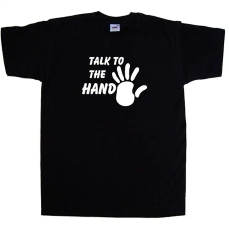Hablar a la mano camiseta divertida