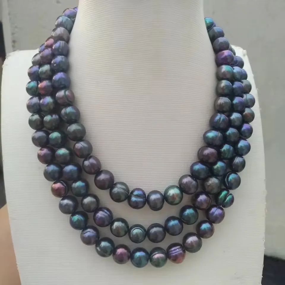 

Ожерелье из однорядного жемчуга AAA + 10-12 мм, ожерелье из натурального жемчуга Южного моря в стиле барокко, пряжка из золота 14 карат, 48 дюймов