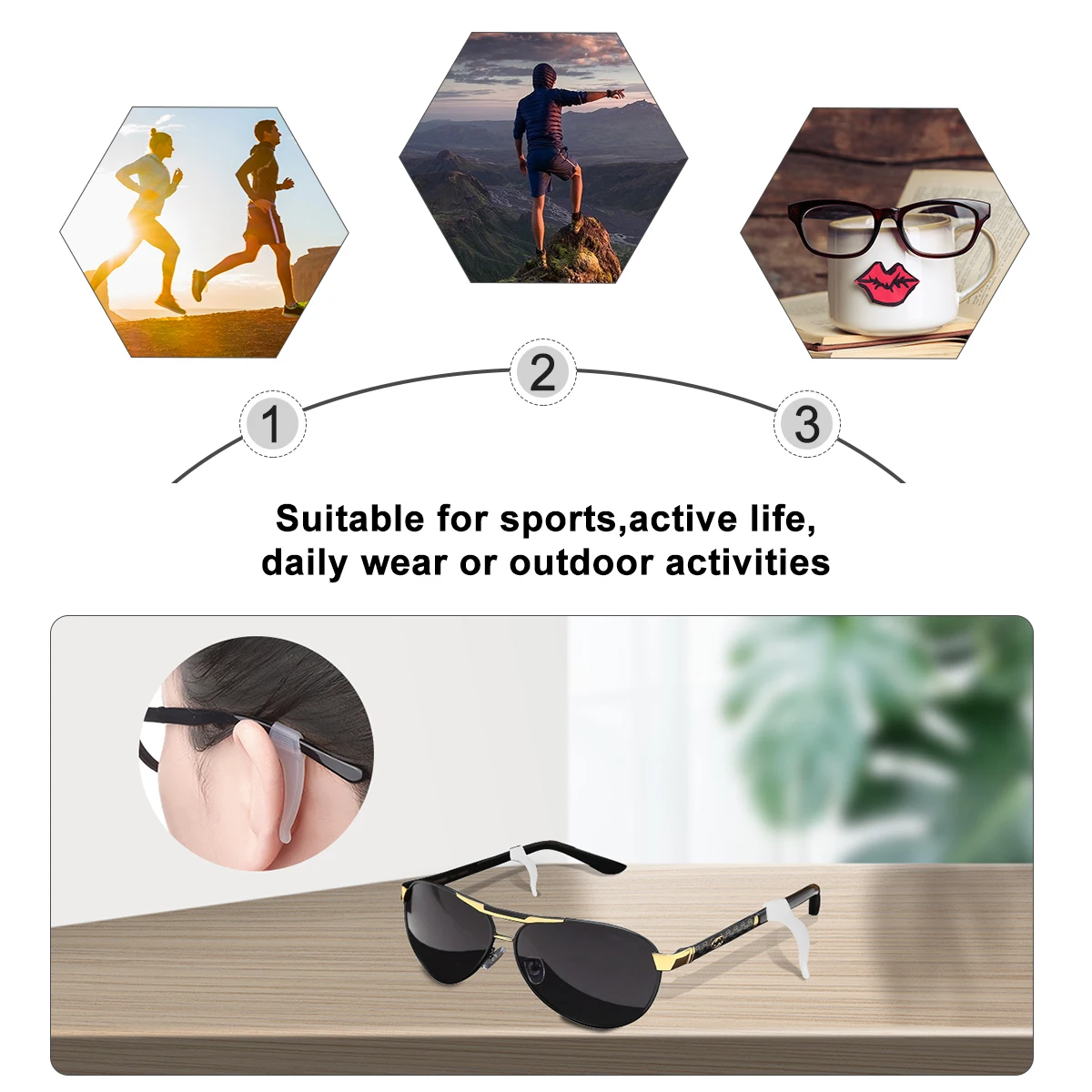 

10 Pairs Glasses Non-slip Cover Silicone Sunglasses Set Anti Ear Hook Kit Comfortable Eyewear Cushion Fit Men Women Kids Sports