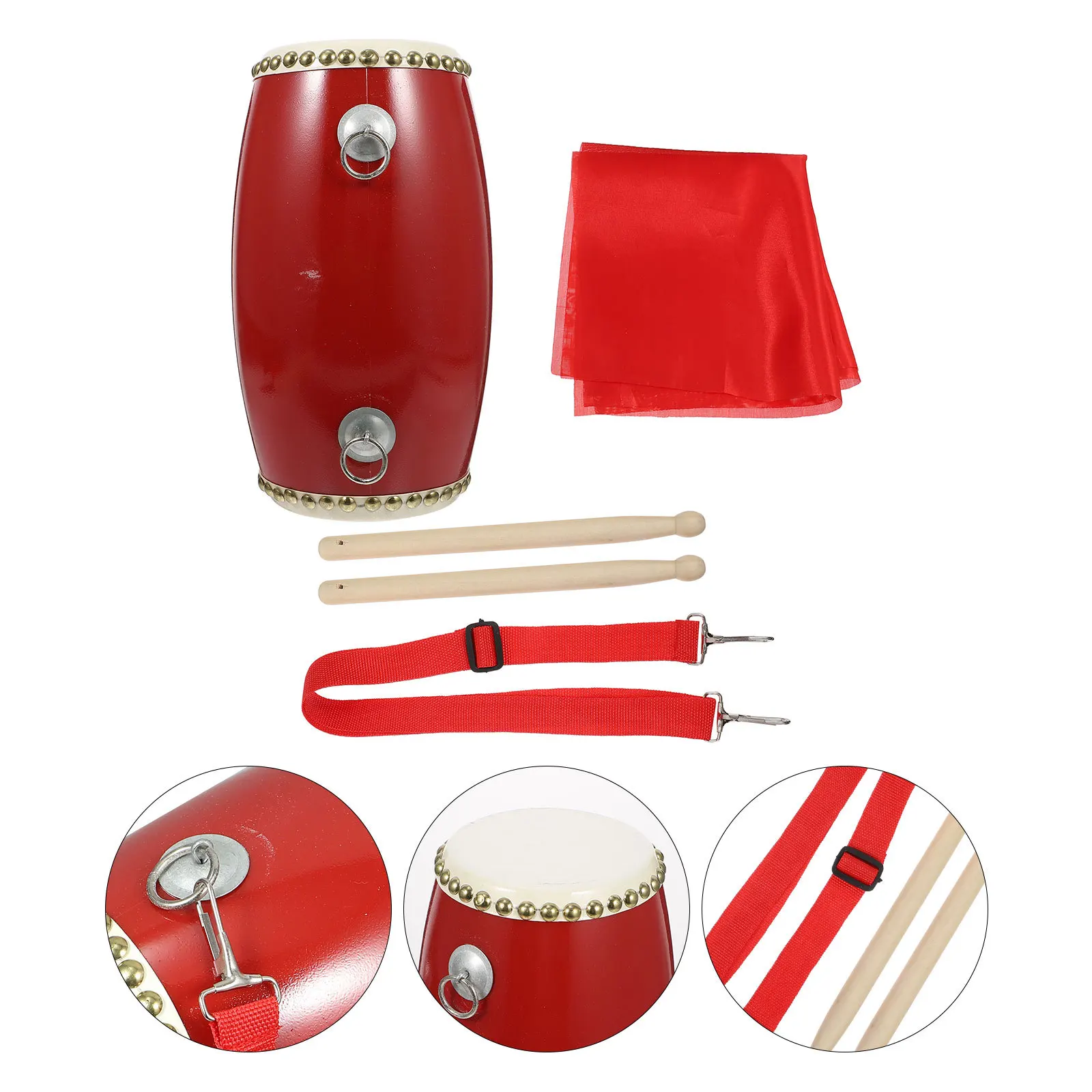 

1Set Percussion Instrument Waist Drum Portable Hand Drum for Adults Children Sheepskin Design Strong Build Professional
