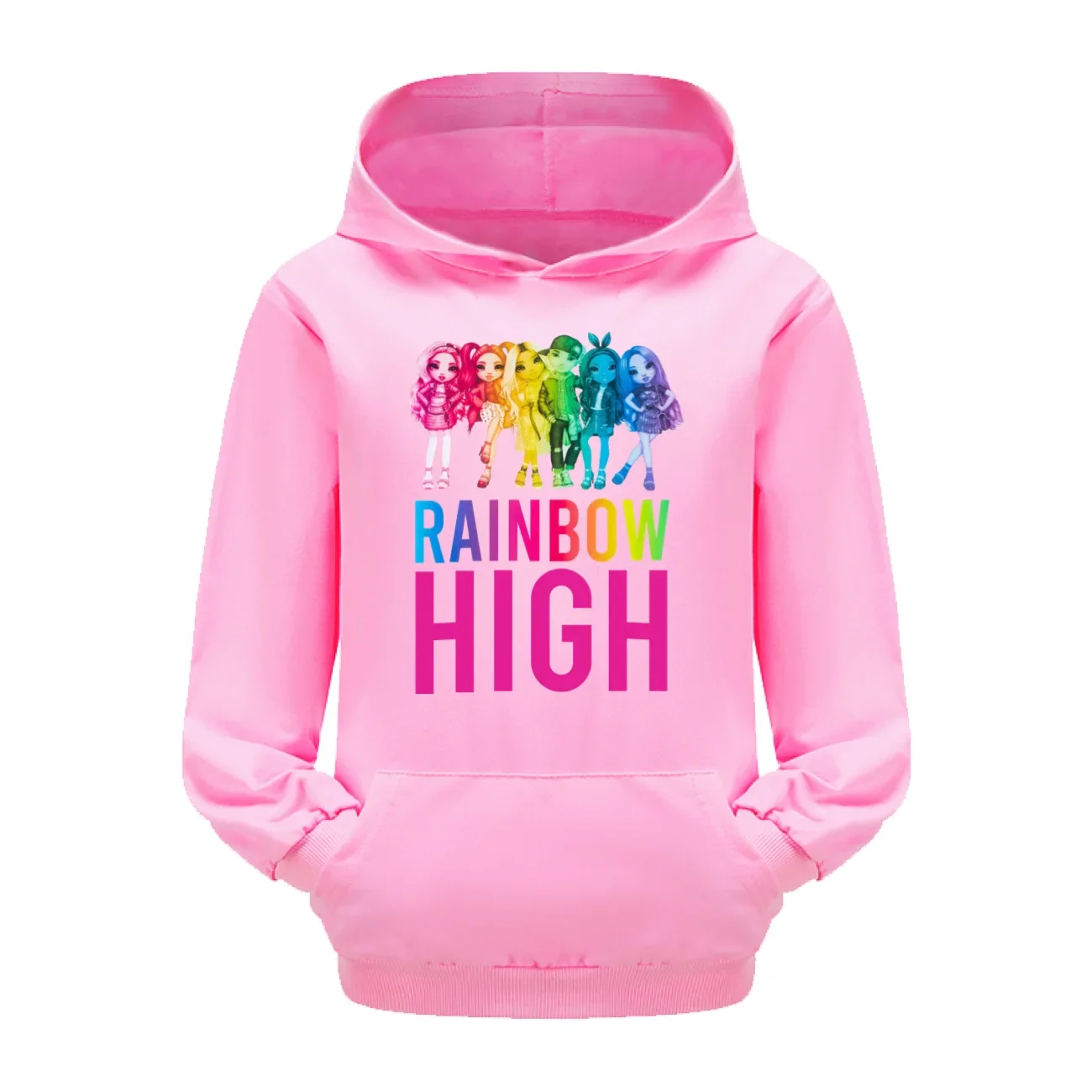 Fashion Hoodie Kids Clothes Girls Sweatshirt Kids Rainbow High Pullover Hoody Tops Boys Sweaters Cartoon Casual Jumpers 3415