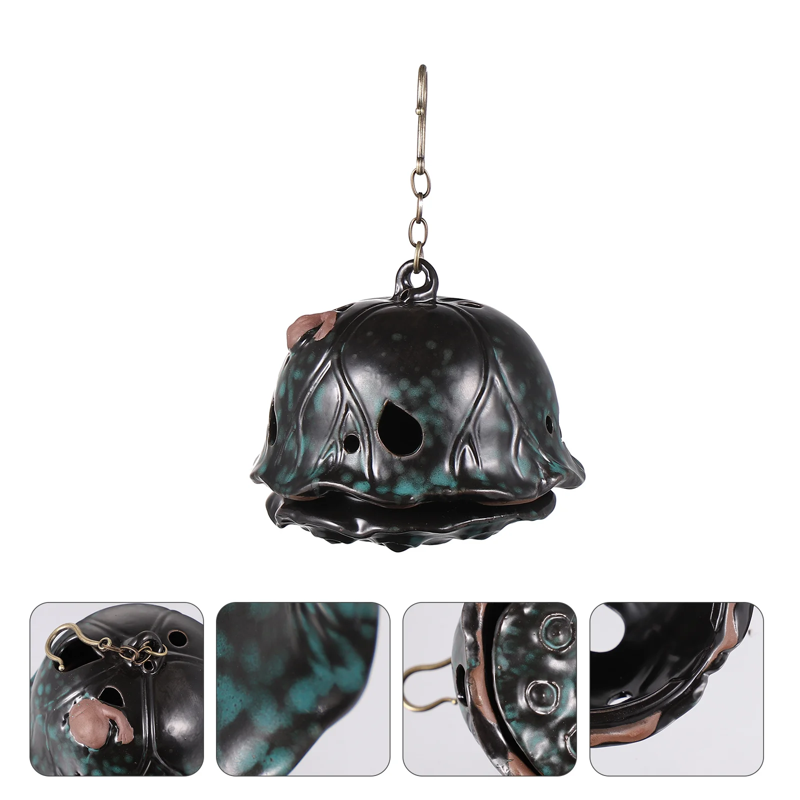 

1Pcs Hanging Ceramic Incense Burner Backflow Censer Green Home Decoration Meditation Bedroom Yoga Incense Holder