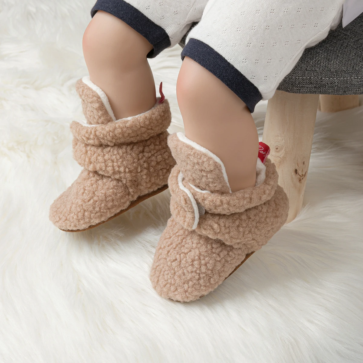 KIDSUN Baby Socks Winter Boy Girl Booties Fluff Warm Soft Toddler First Walkers Anti-slip Infant Crib Shoes Moccasin Newborn