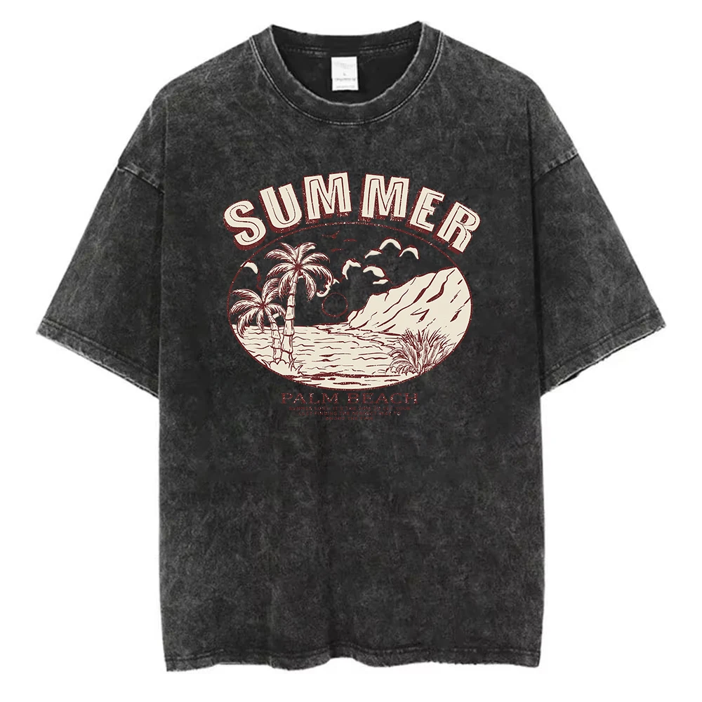 Summer Woman Cotton Washed T-Shirts Stay Salty You Are The Salt of The Earth Printed Tops Loose O-Neck Vintage Female Clothes