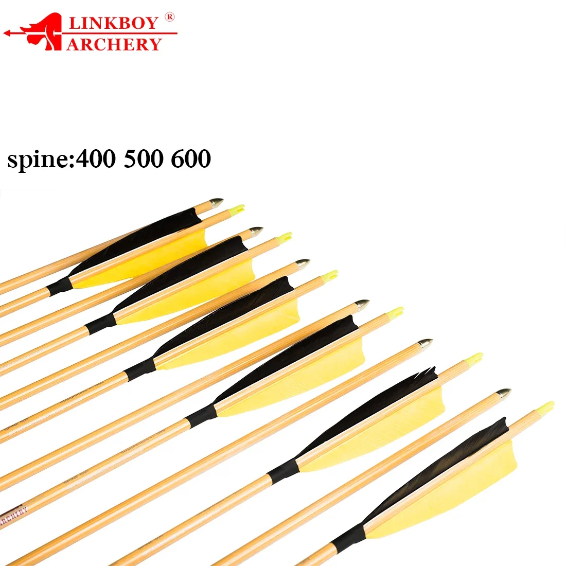 12pcs Archery 100% Pure Carbon Arrow ID 6.2MM spine300 400 500 600  Bamboo Skin 5inch Turkey Feather Bow and Hunting Accessories