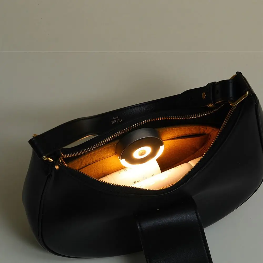 Creative Touch Activated LED Handbag Light Round Portable Touch Purse Lamp High Brightness Clip on Handbag Night Light Women