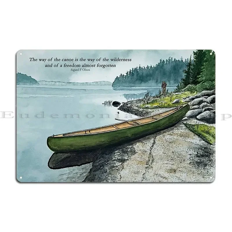 The Way Of The Canoe Painting Metal Plaque Rusty Home Cinema Iron Mural Tin Sign Poster