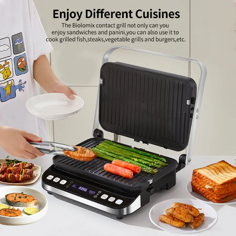 Multifunctional Electric Grill Pan Non‑Stick Steak Waffle Maker For Barbecue Frying Baking Household Kitchen Cooking