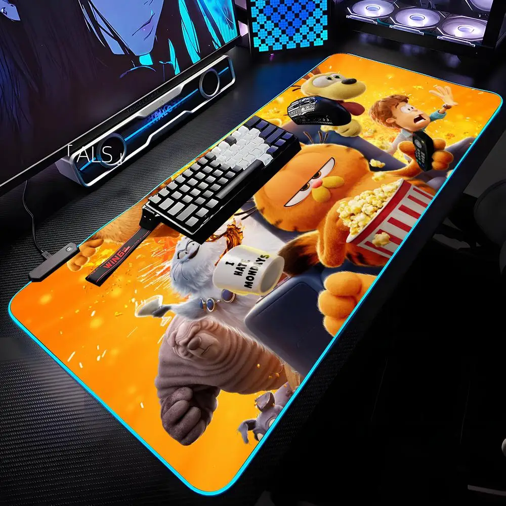 

Lazy G-GarfieldS Mouse Pad RGB Backlit Mouse Pad Laptop Mouse Pad Laptop Gamer Computer Desk Gaming Accessories