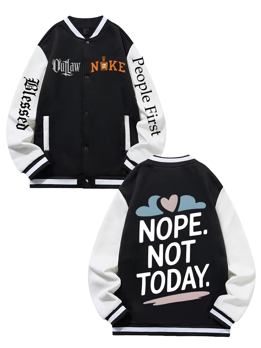 

Black Blue Green Double-sided Christmas Print XS-XXL Unisex Baseball Jacket Streetwear Coat Warm Fleece Soft Jacket