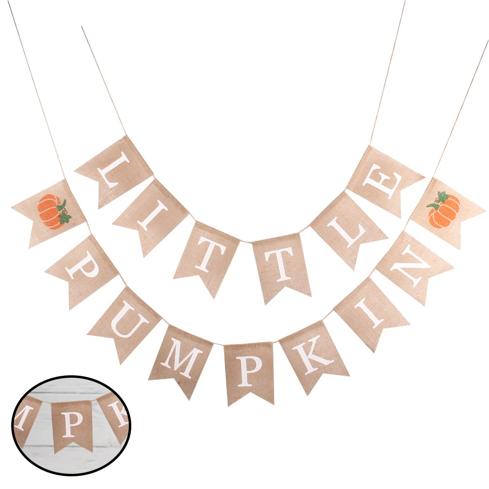 

Creative Fall Decor Linen Photoshoot Hanging Thanksgiving Letter Banner Hanging Party Burgee Banner Letter Burgee