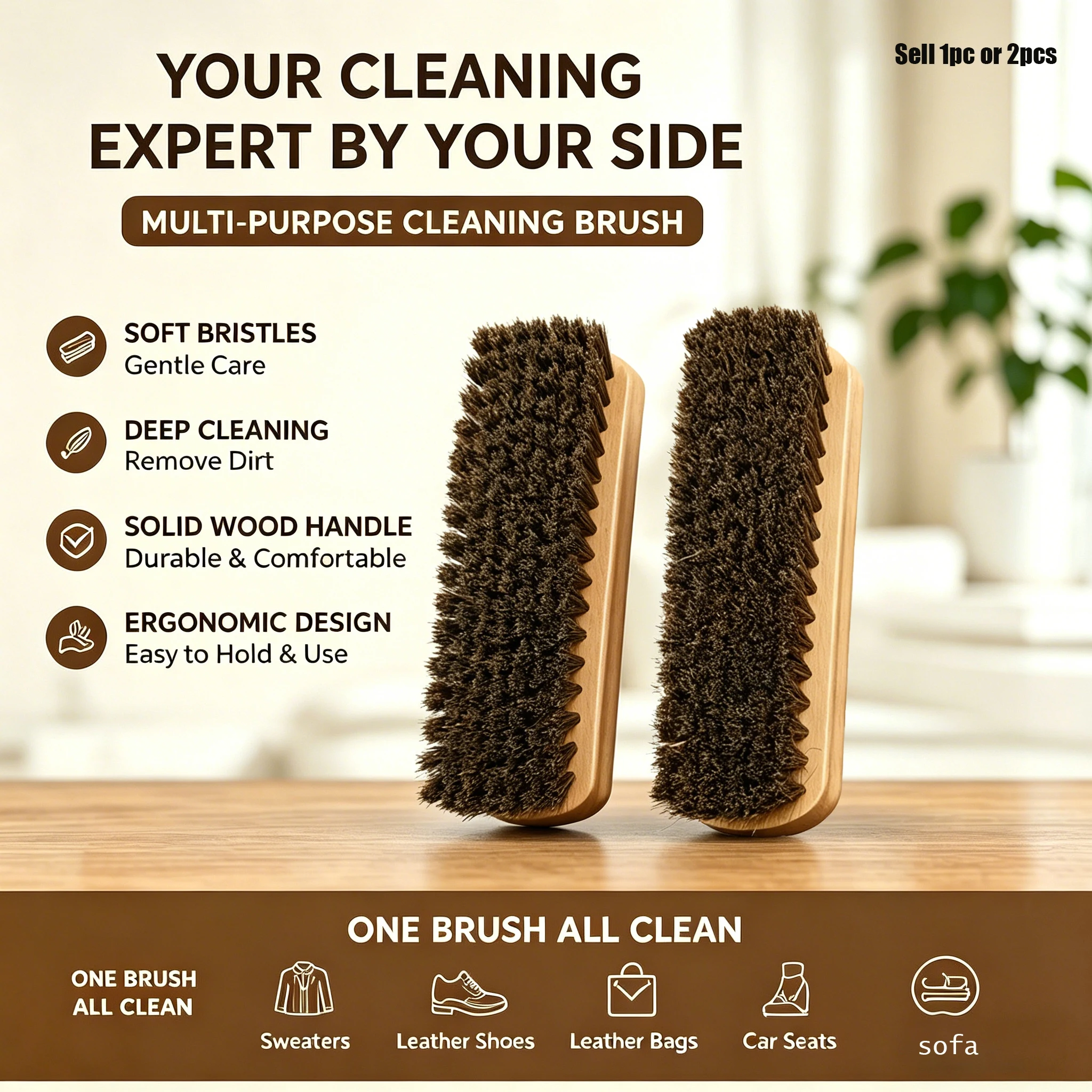 Brushing Boot Horse - Horsehair Shine Shoes Brush Kit Polish