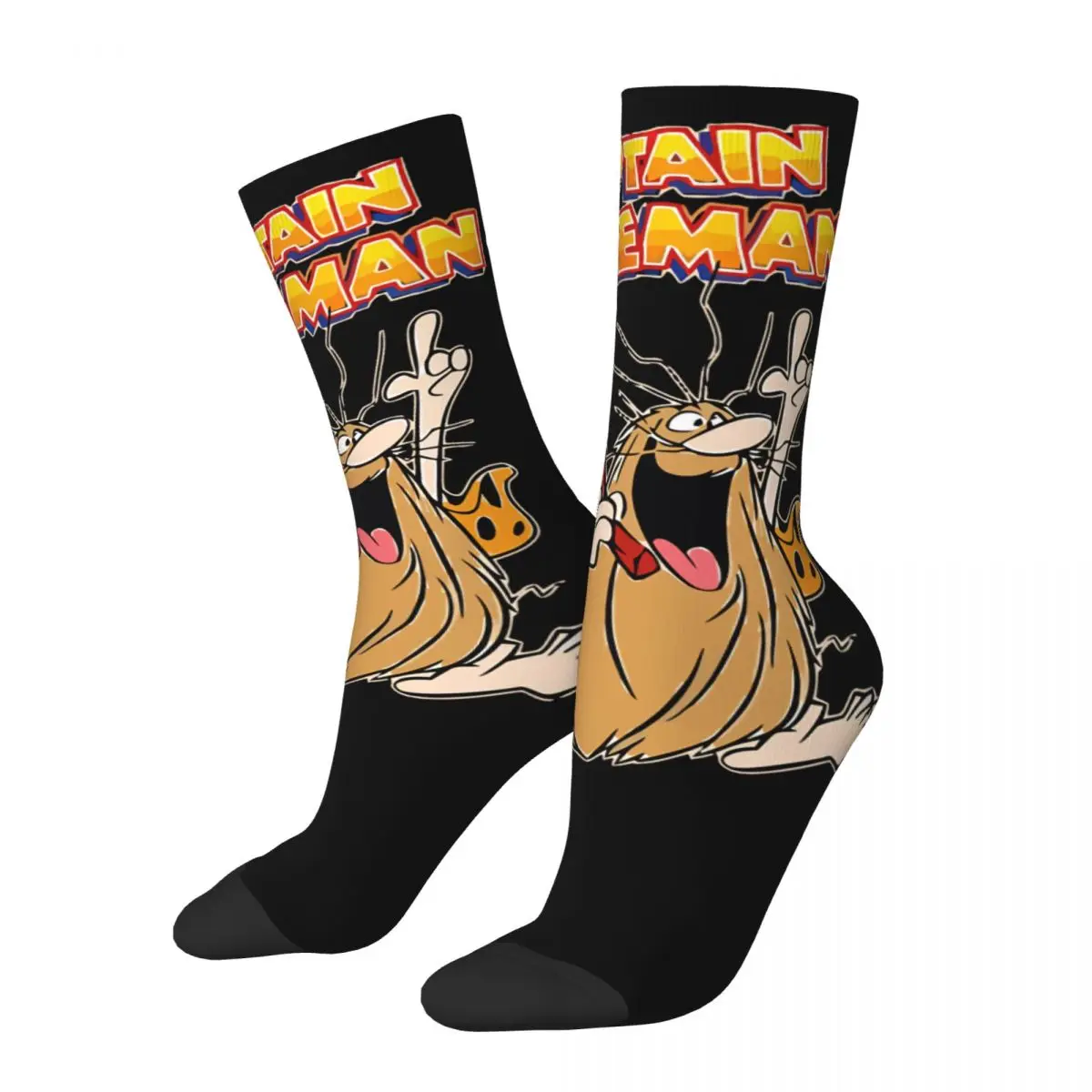 Autumn Winter Hip-hop Men's Women's Captain Caveman Cavey Socks Sweat Absorbing Skateboard Socks