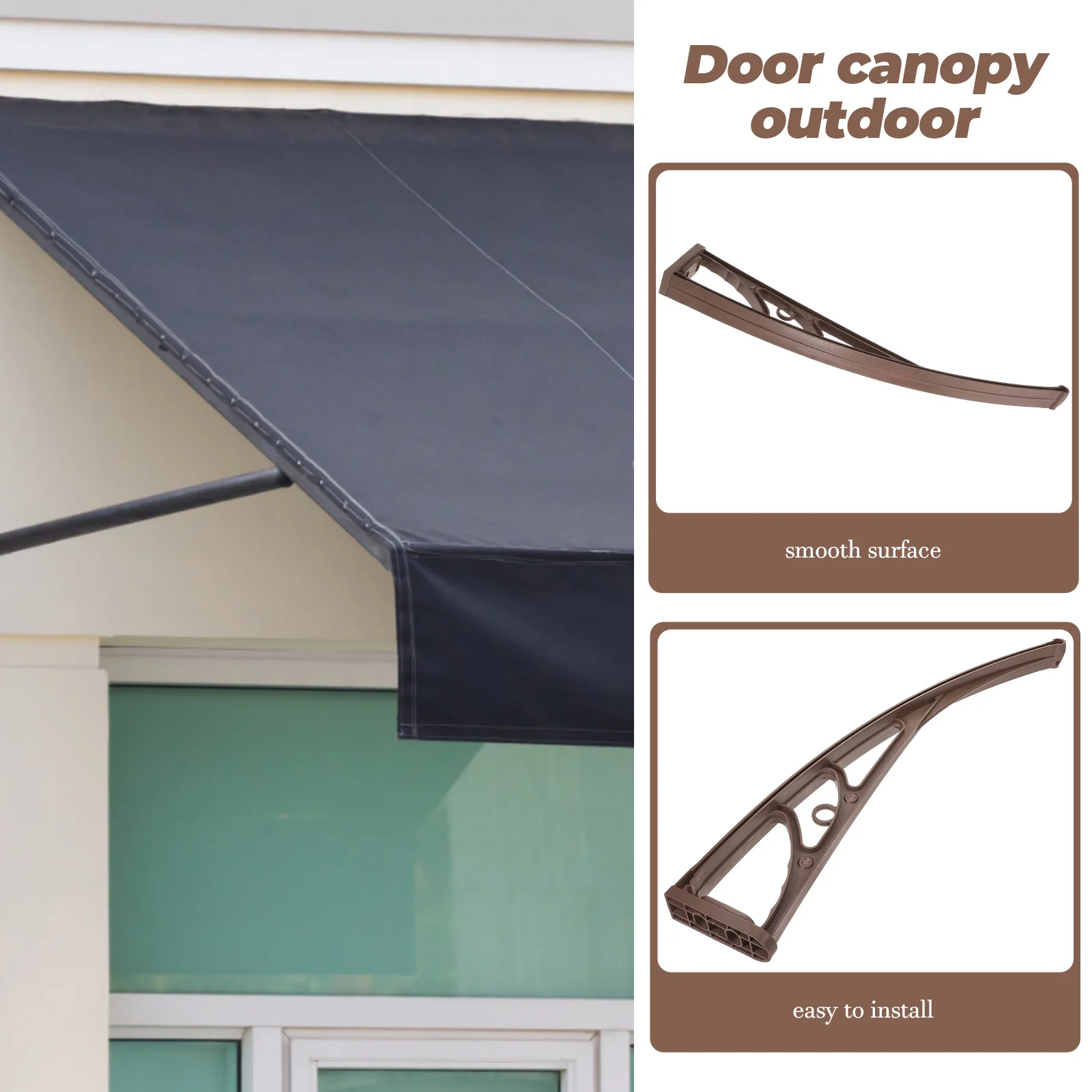 

Plastic Steel Awning Brackets 600mm Base 110mm Coffee Color Reinforced Silent Balcony Door Canopy Outdoor Patios Window Supports
