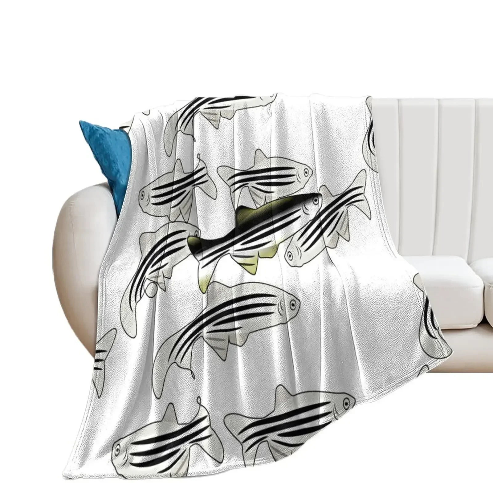 ZebraFish Monochrome Throw Blanket Thermal Warm Luxury St Decoratives Blankets