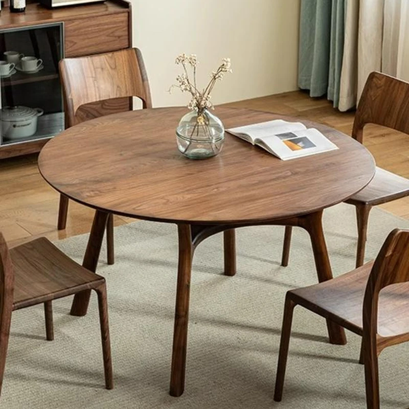 

Round dining Solid wood round Restaurant Household round dining Dining table