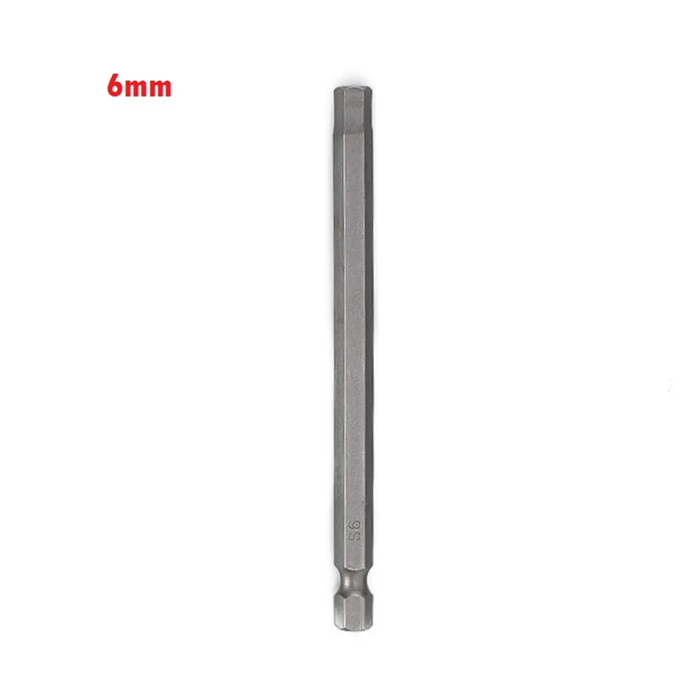 Silver Screwdriver Bit Hand Tools 1/4\" Hex Shank 100mm Electric Screwdrivers For Cord/cordless Drills Hex Shank Magnetic Handle