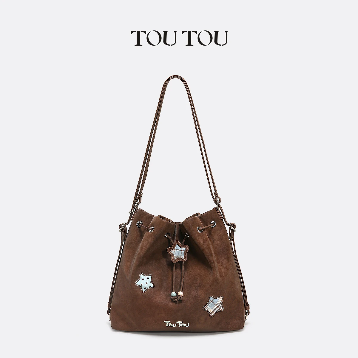 حقائب TOUTOU للنساء حقيبة دلو برباط على شكل نجمة جديدة - حقيبة حمل ذات سعة كبيرة للركاب، قابلة للتعديل لارتداء الإبط وحقيبة الظهر #6