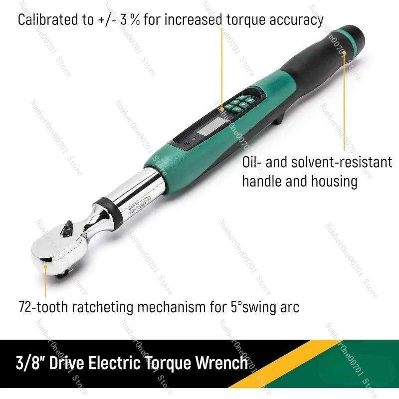 SATA 3/8-Inch Drive Electric Torque Wrench with Dual Material, 7.4-99.6 Ft Lbs (10-135Nm) - For ST96525