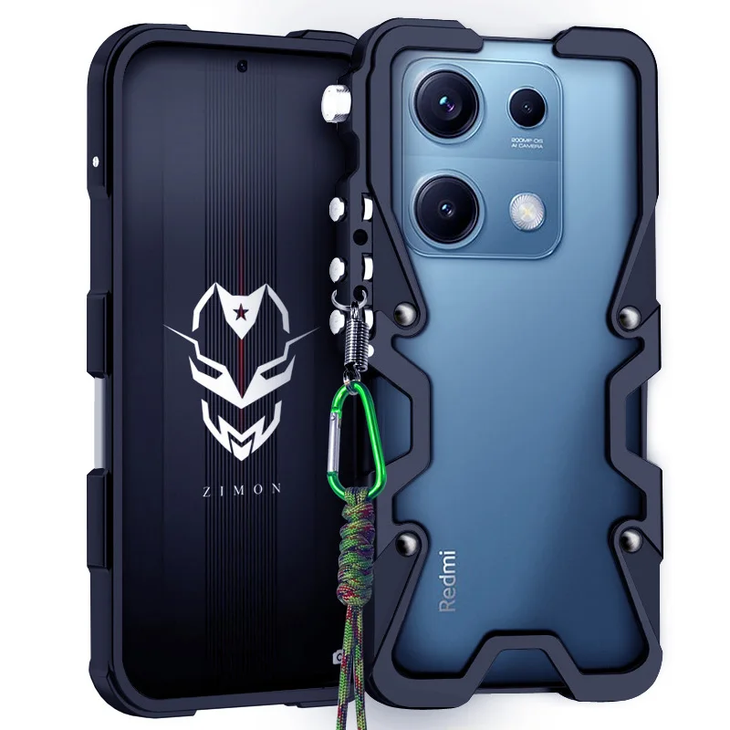 

Aluminum Metal Armor Bumper Cooling bracket Case For Xiaomi Redmi Turbo 3 4 Pro Note 14 Pro Plus 13 Pro Plus Cover