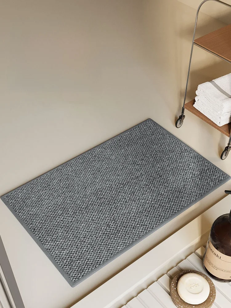 浴室キッチン耐久性のある編組フロアマット滑り止め速乾洗面台玄関ドアマットホーム装飾ラグ正方形