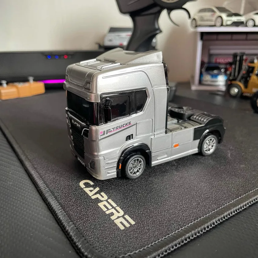 

Remote Control Drifting Car Tabletop Toy Alloy Tractor Rc Truck 1/43 2.4g Rc Engineering Trailer Truck With Light And Sound Toys