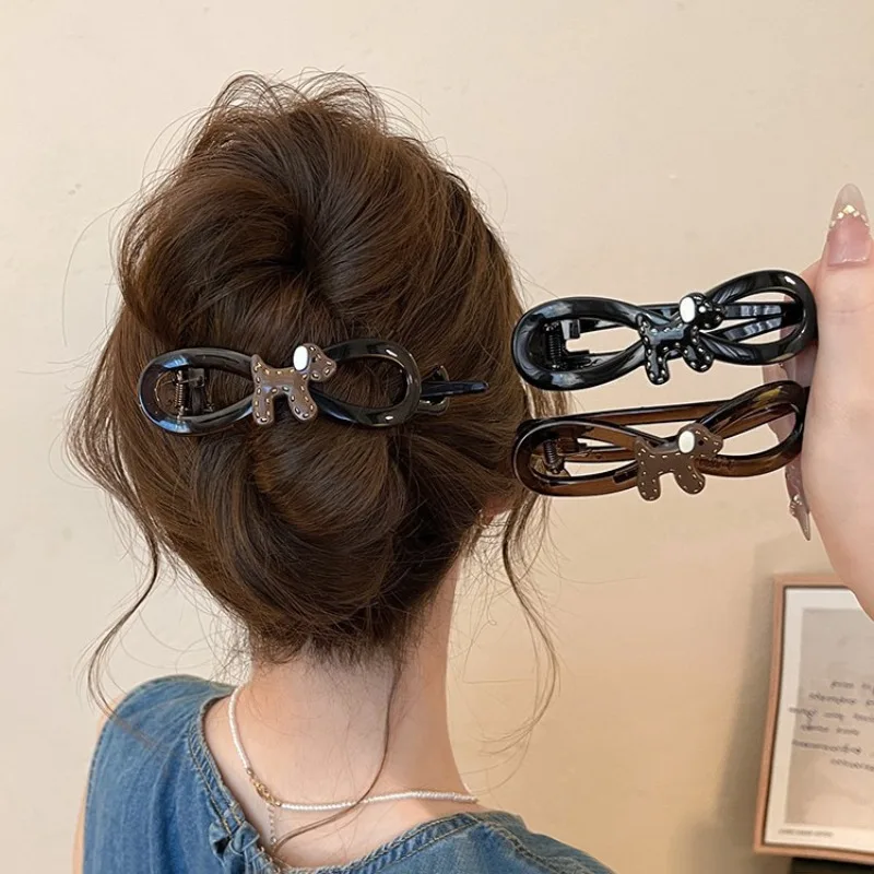 Cute Cartoon Dog Twisted Hair Clip Plastic Ponytail Hairpin Twisted Design Hairpin Barrettes Women Girls Hair Style Accessories