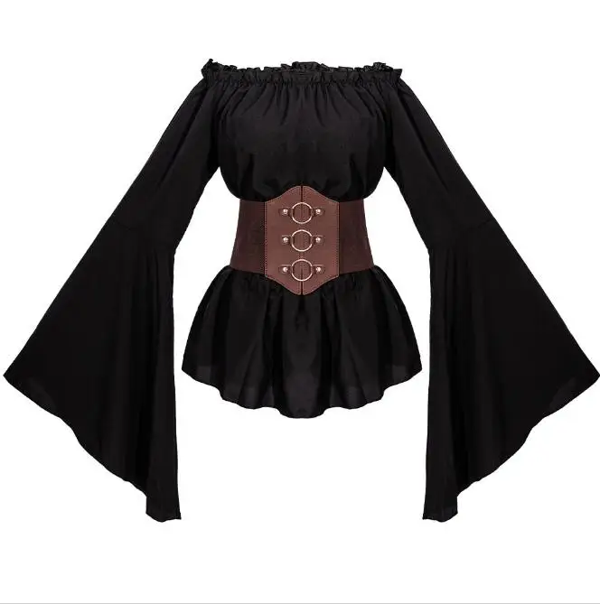 

Medieval pirate shirts Halloween cosplay costumes Renaissance women's long sleeved shirts