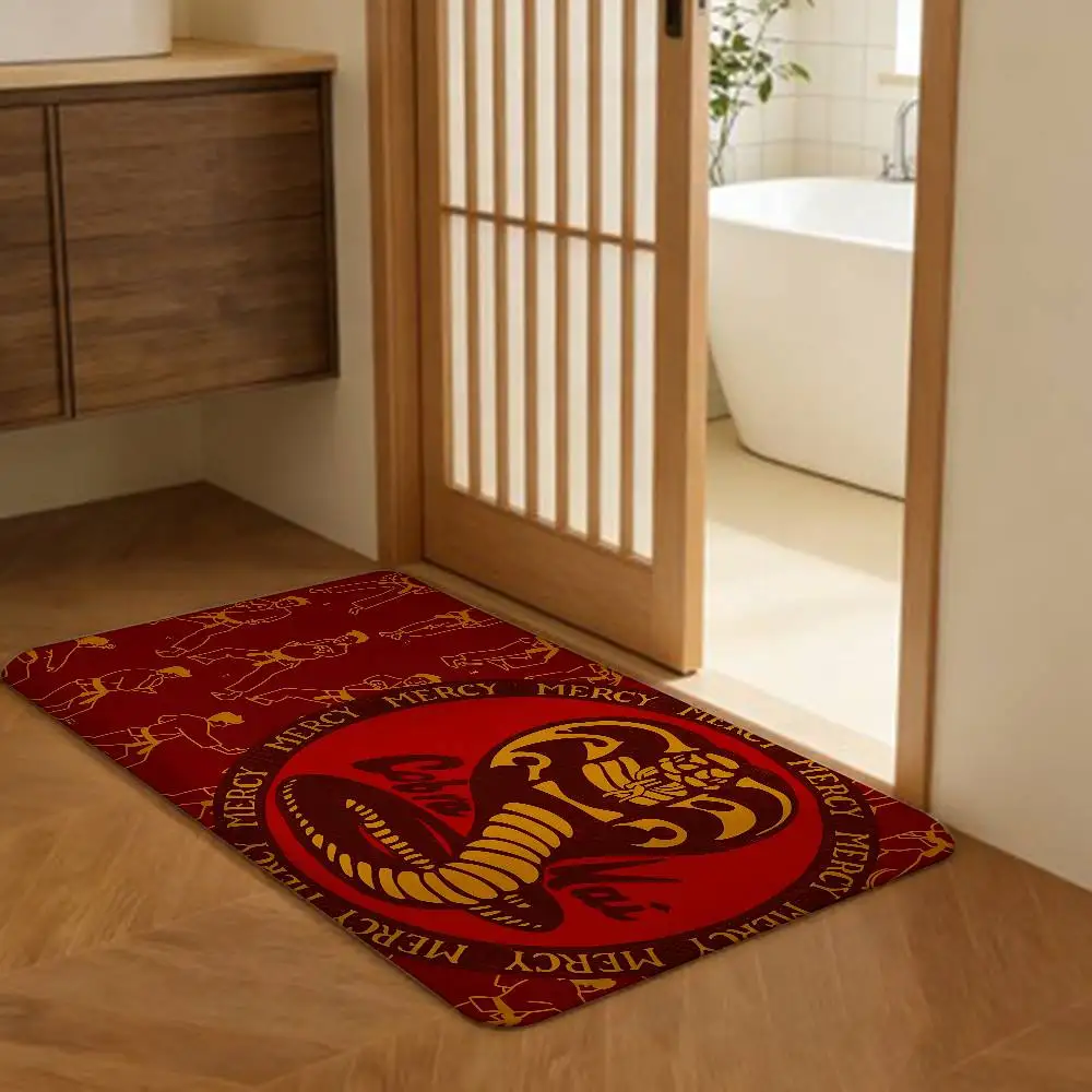 Classic TV Dramas Cobra Kai Entrance Door Mat Washable Non-Slip Living Room Sofa Chairs Area Mat Kitchen Welcome Doormat