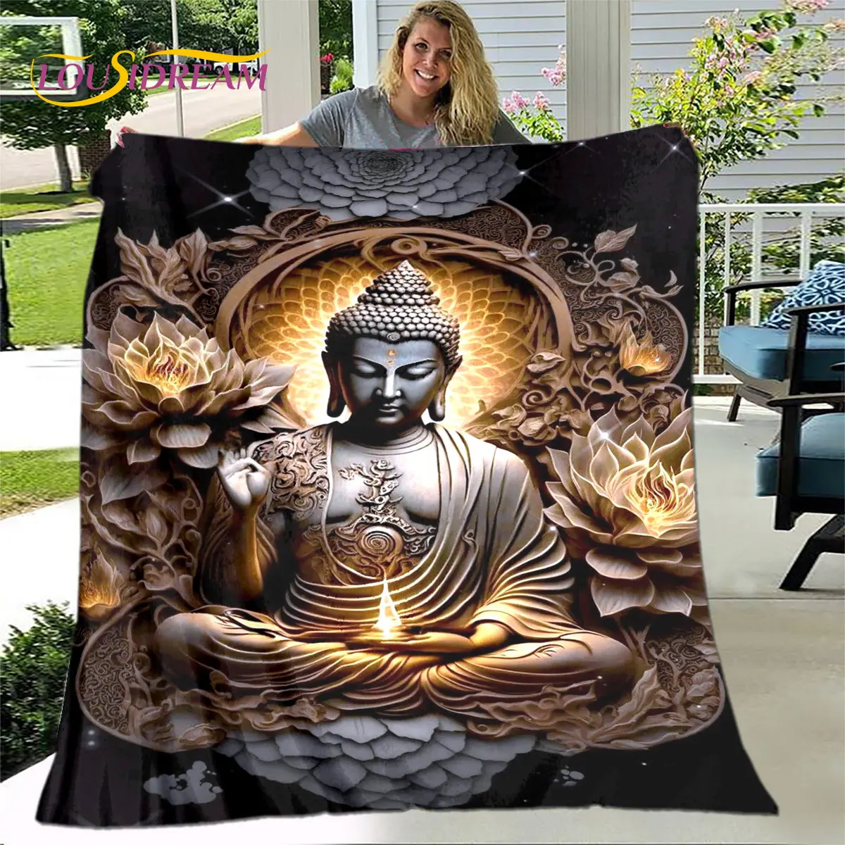 

Buddha Sakyamuni Buddhism Faith Religion Soft Plush Blanket,Flannel Blanket Throw Blanket for Living Room Bedroom Bed Sofa Pray