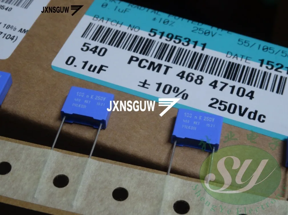 

50PCS/lot Original PILKOR MKT468 104/250V P10MM film capacitor MKT 468 0.1uf/250v 100nF/250V free shipping