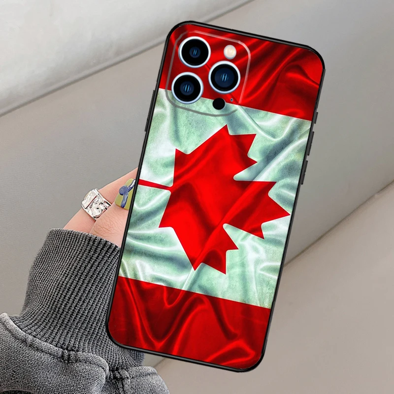 Canada Canadian Flag Phone Case For iPhone 14 13 12 11 15 16 Pro Max X XR XS Plus 12 13 Mini Bumper Back Cover