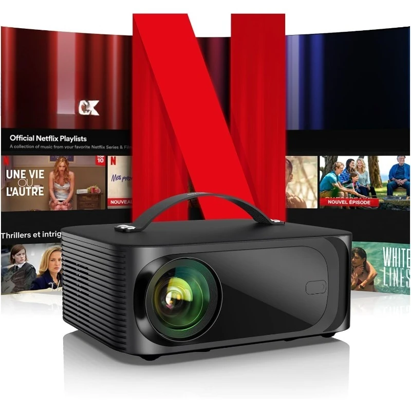 

[ -Licensed/1200 ANSI/Auto Focus]Outdoor-Projector-4K with Wifi6 and Bluetooth, Smart TV OS & DoIby, Portable Projector wi