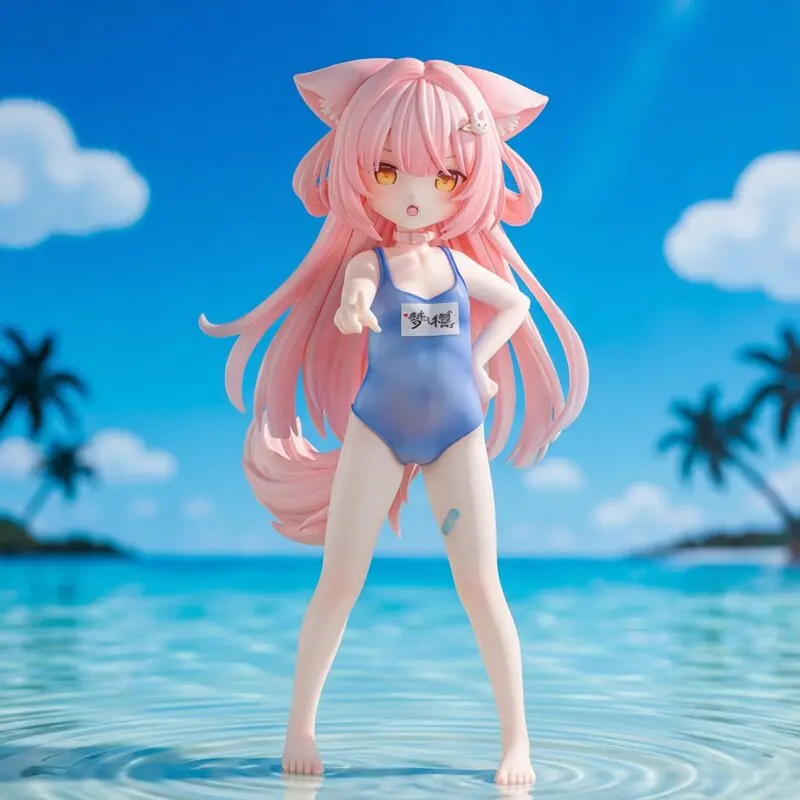 Anime Neko Cat Girl PVC Figure Mengying Dream Sakura School Swimsuit Ver. Collectible Model Desktop Ornament Home Decor Gift