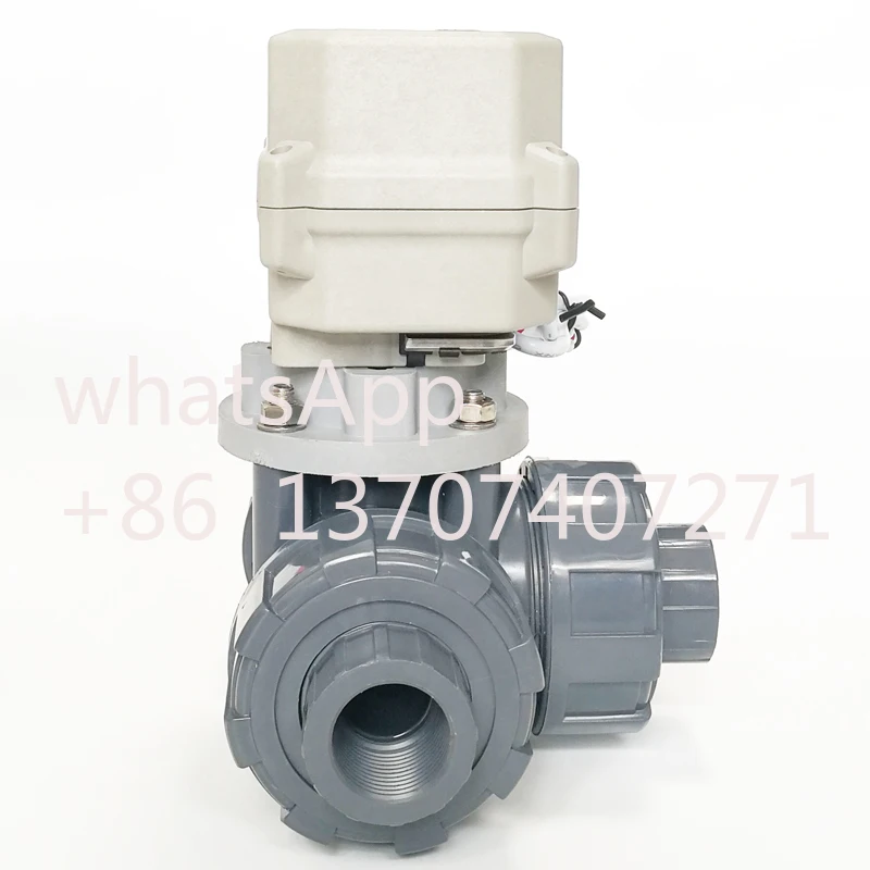 DN20 3 Way UPVC True Union Electric Water Valve 3/4