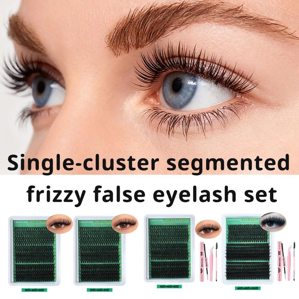 Single-cluster Segmented Frizzy False Eyelash Set DIY Single-cluster Design Made Of High-quality Fiber Material