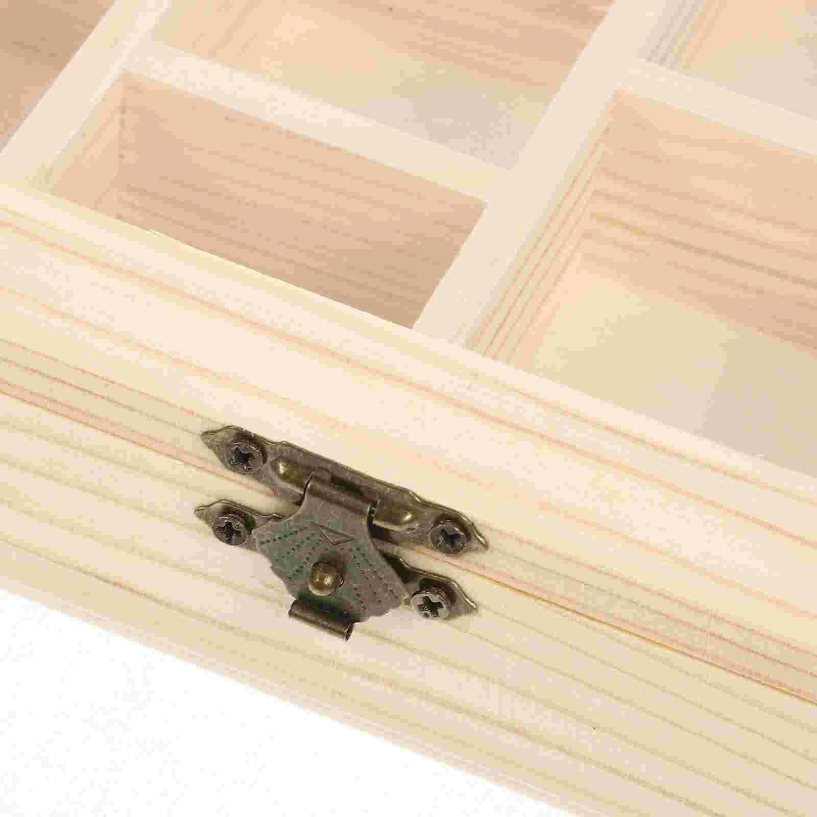 صندوق خشبي غير مكتمل، صندوق منظم مجوهرات، صندوق تخزين مجوهرات خشبي DIY مع غطاء، صينية خشبية غير مكتملة