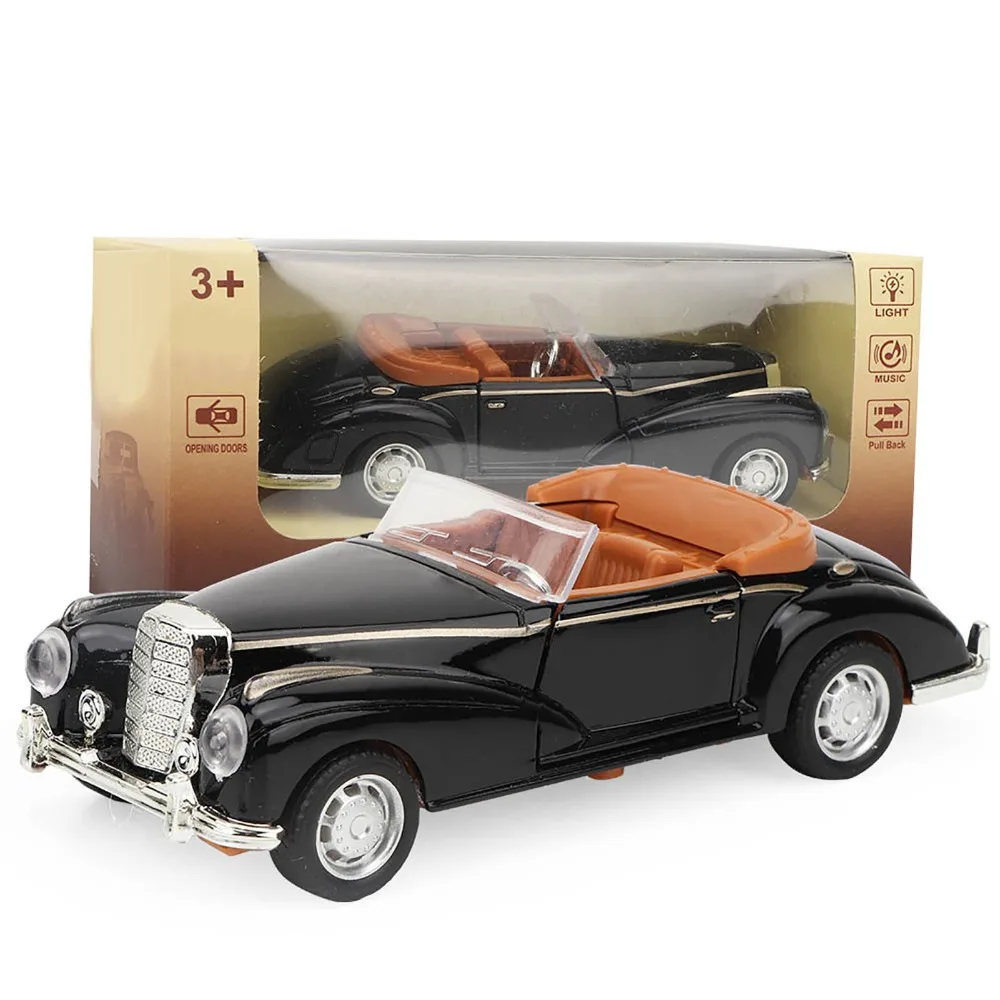 New 1:36 Mini Stimulation Alloy Classic Car Alloy Pull Back Retro Convertible Car Model Door Open Car Holiday/Birthday Gift