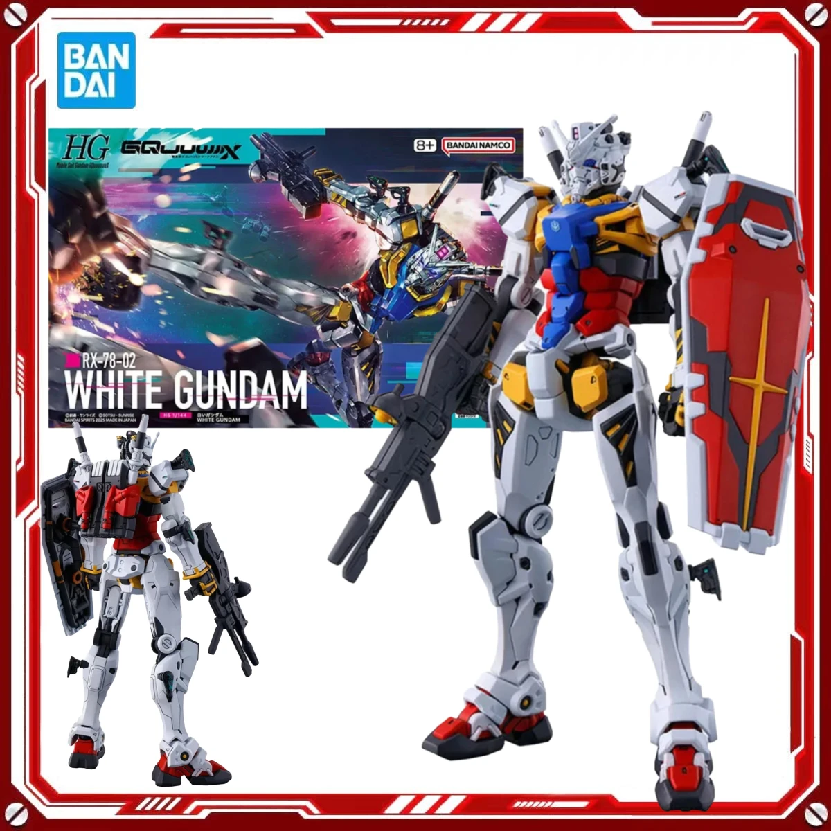 

Конструктор Bandai Gundam GQUUUUX, масштаб 1/144, RX-78-02 White Gundam HGGQ, оригинальная аниме-фигурка для детей, подарок на Рождество