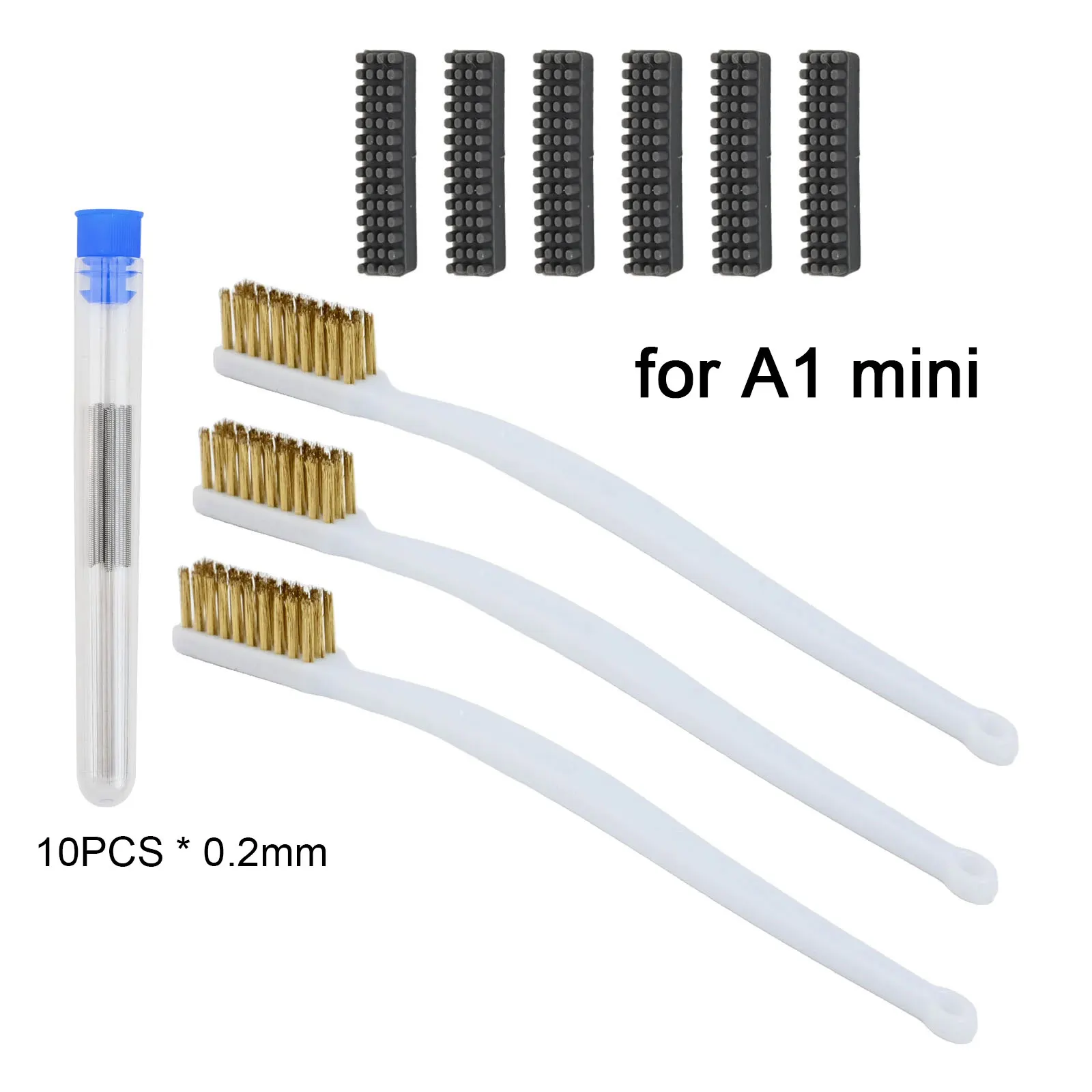 

1Set Stainless Steel Brush Brass Cleaning Brush Polishing Rust Remove Tools For 3D Printer Cleaning Kit With Clean Needle 0.2mm