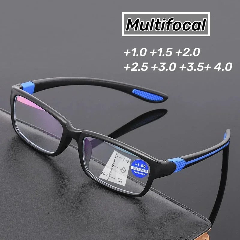 

Multifocal Presbyopia Eyeglasses High Definition Sports Reading Glasses TR90 Frame Reading Eyewear Prescription Diopter Glasses