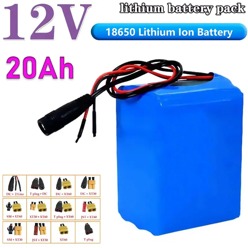 Integrated high capacity lithium battery, suitable for small power electronic equipment, 3S5P, BMS 20AH,12V, 20000mAh, 18650 new