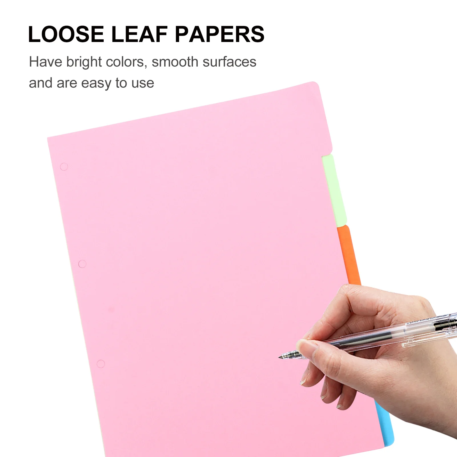 5Sets Notebook Loose Leaf Paper Replacement Color Smooth Surface Practical Planner Papers for Study Office School